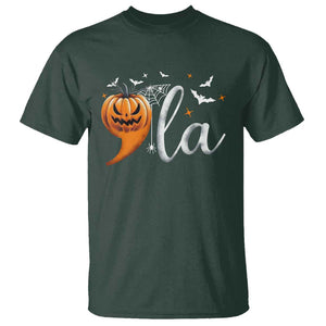 Halloween Comma La Harris T Shirt Kamala Support Pumkin Spooky Season TS09 Dark Forest Green Print Your Wear