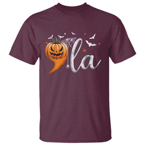 Halloween Comma La Harris T Shirt Kamala Support Pumkin Spooky Season TS09 Maroon Print Your Wear