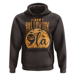 Funny Happy Halloween Comma La Harris Hoodie Kamala Support Pumkin Spooky Season TS09 Dark Chocolate Print Your Wear