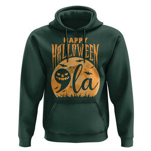 Funny Happy Halloween Comma La Harris Hoodie Kamala Support Pumkin Spooky Season TS09 Dark Forest Green Print Your Wear