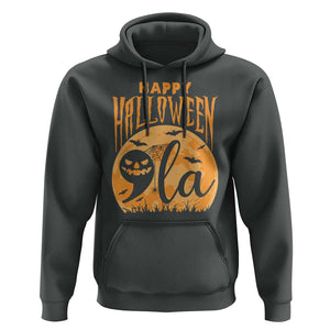 Funny Happy Halloween Comma La Harris Hoodie Kamala Support Pumkin Spooky Season TS09 Dark Heather Print Your Wear