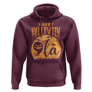 Funny Happy Halloween Comma La Harris Hoodie Kamala Support Pumkin Spooky Season TS09 Maroon Print Your Wear