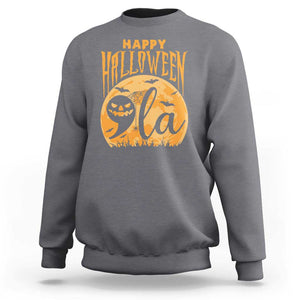 Funny Happy Halloween Comma La Harris Sweatshirt Kamala Support Pumkin Spooky Season TS09 Charcoal Print Your Wear