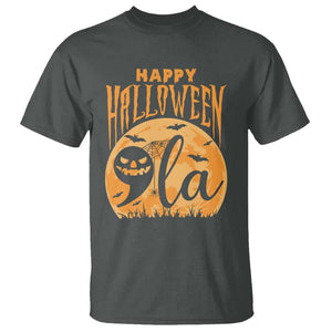 Funny Happy Halloween Comma La Harris T Shirt Kamala Support Pumkin Spooky Season TS09 Dark Heather Print Your Wear