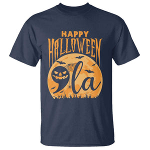 Funny Happy Halloween Comma La Harris T Shirt Kamala Support Pumkin Spooky Season TS09 Navy Print Your Wear