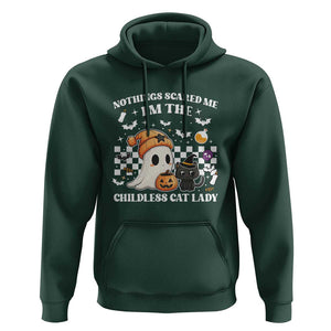 Funny Halloween Harris Hoodie Nothing Scares Me I'm The Childless Cat Lady Kamala 2024 TS09 Dark Forest Green Print Your Wear