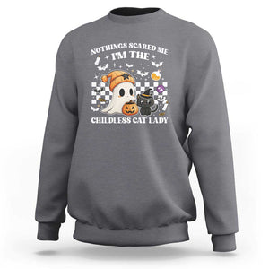 Funny Halloween Harris Sweatshirt Nothing Scares Me I'm The Childless Cat Lady Kamala 2024 TS09 Charcoal Print Your Wear