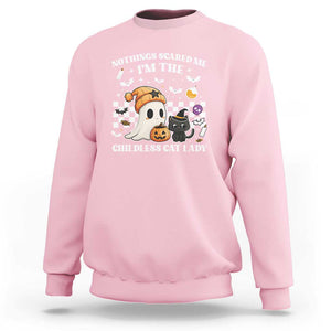 Funny Halloween Harris Sweatshirt Nothing Scares Me I'm The Childless Cat Lady Kamala 2024 TS09 Light Pink Print Your Wear