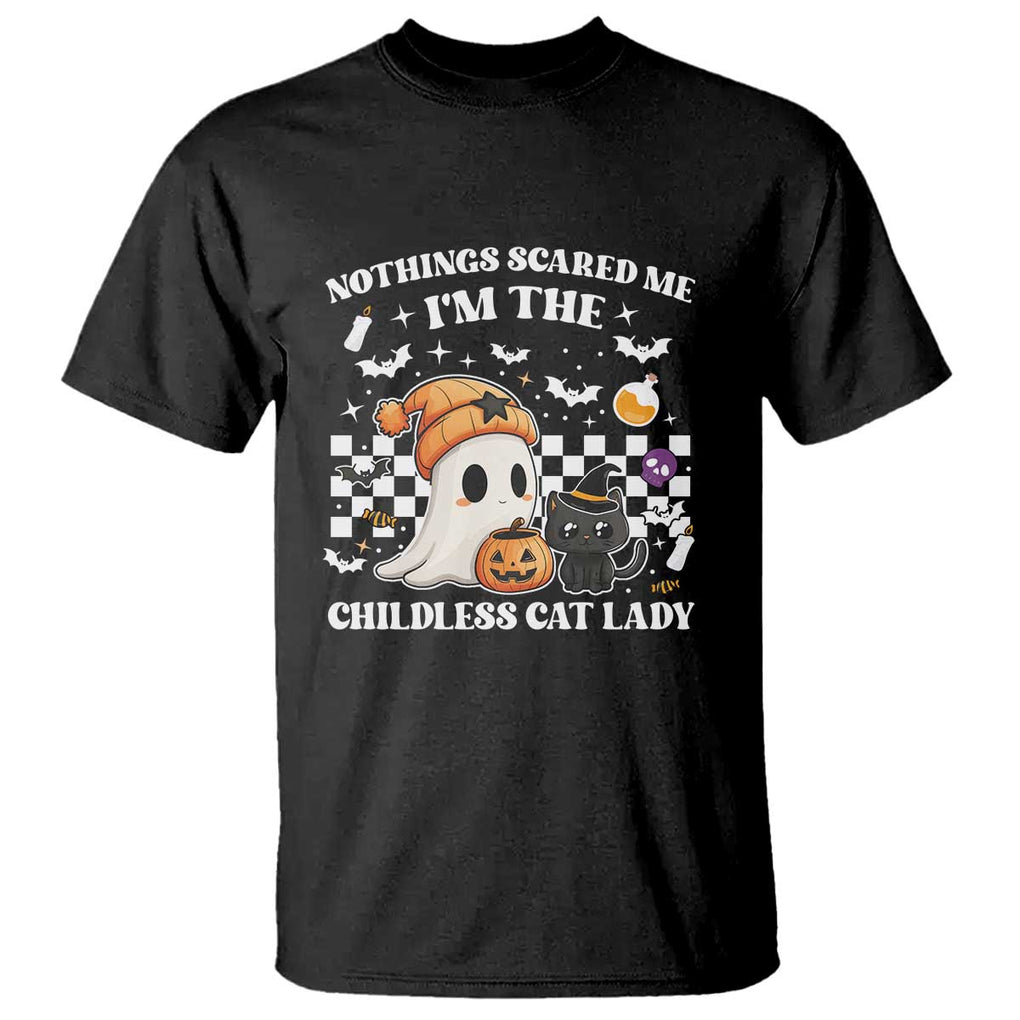 Funny Halloween Harris T Shirt Nothing Scares Me I'm The Childless Cat Lady Kamala 2024 TS09 Black Print Your Wear