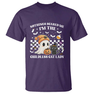 Funny Halloween Harris T Shirt Nothing Scares Me I'm The Childless Cat Lady Kamala 2024 TS09 Purple Print Your Wear