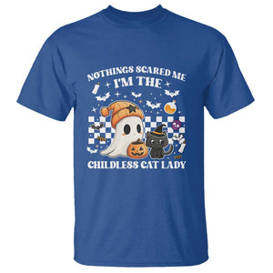 Funny Halloween Harris T Shirt Nothing Scares Me I'm The Childless Cat Lady Kamala 2024 TS09 Royal Blue Print Your Wear