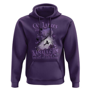 Cat Lady For Kamala Tim Hoodie Witch Cat Halloween Harris Mind Your Damn Business TS09 Purple Print Your Wear