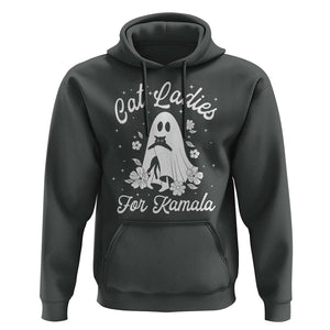 Cat Ladies For Kamala Hoodie Witch And Cats Halloween Harris 2024 TS09 Dark Heather Print Your Wear
