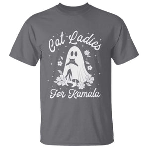 Cat Ladies For Kamala T Shirt Witch And Cats Halloween Harris 2024 TS09 Charcoal Print Your Wear