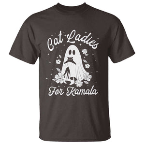 Cat Ladies For Kamala T Shirt Witch And Cats Halloween Harris 2024 TS09 Dark Chocolate Print Your Wear