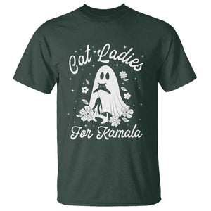 Cat Ladies For Kamala T Shirt Witch And Cats Halloween Harris 2024 TS09 Dark Forest Green Print Your Wear