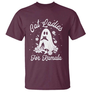 Cat Ladies For Kamala T Shirt Witch And Cats Halloween Harris 2024 TS09 Maroon Print Your Wear