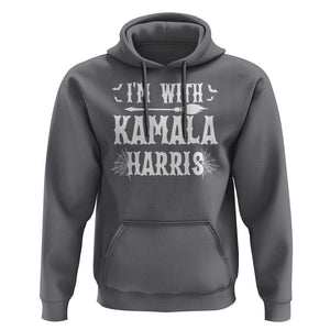 Funny Halloween Harris Costume Hoodie I'm With Kamala Couple Matching TS09 Charcoal Print Your Wear