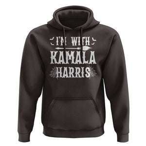 Funny Halloween Harris Costume Hoodie I'm With Kamala Couple Matching TS09 Dark Chocolate Print Your Wear