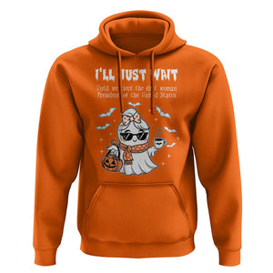 Funny Halloween Kamala 2024 Hoodie Ill just Wait President Election Cute Ghost Boo TS09 Orange Print Your Wear