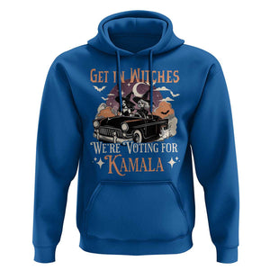 Funny Halloween Witch For Harris Hoodie Get In Witches We're Voting For Kamala TS09 Royal Blue Print Your Wear