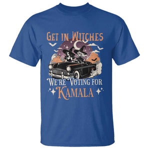 Funny Halloween Witch For Harris T Shirt Get In Witches We're Voting For Kamala TS09 Royal Blue Print Your Wear