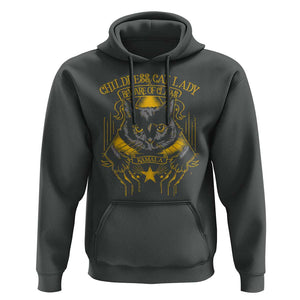 Childless Cat Lady Hoodie Beware of Claws Madam Kamala Support TS09 Dark Heather Print Your Wear