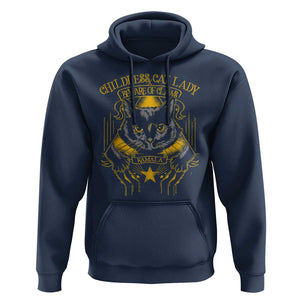 Childless Cat Lady Hoodie Beware of Claws Madam Kamala Support TS09 Navy Print Your Wear