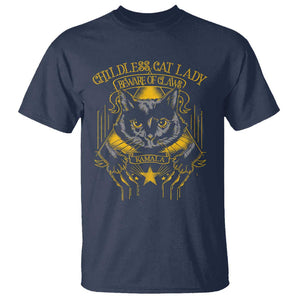 Childless Cat Lady T Shirt Beware of Claws Madam Kamala Support TS09 Navy Print Your Wear