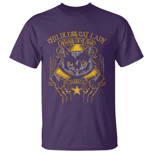 Childless Cat Lady T Shirt Beware of Claws Madam Kamala Support TS09 Purple Print Your Wear