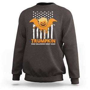 Funny Halloween Trump Sweatshirt Trumpkin Make Halloween Great Again Pumkin Spooky Season TS09 Dark Chocolate Print Your Wear