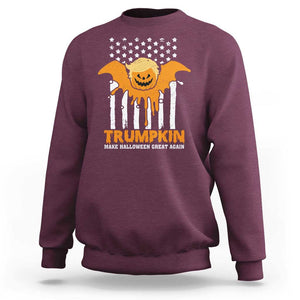 Funny Halloween Trump Sweatshirt Trumpkin Make Halloween Great Again Pumkin Spooky Season TS09 Maroon Print Your Wear