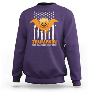 Funny Halloween Trump Sweatshirt Trumpkin Make Halloween Great Again Pumkin Spooky Season TS09 Purple Print Your Wear