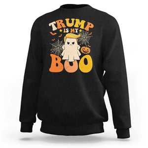 Funny Halloween Trump Sweatshirt Trump Is My Boo Cute Ghost TS09 Black Print Your Wear