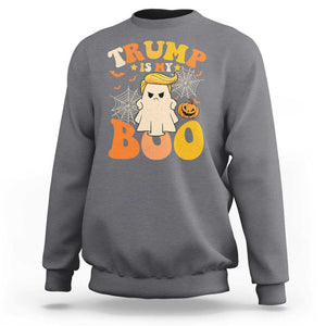 Funny Halloween Trump Sweatshirt Trump Is My Boo Cute Ghost TS09 Charcoal Print Your Wear