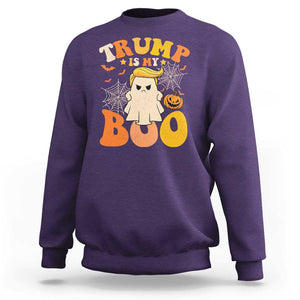 Funny Halloween Trump Sweatshirt Trump Is My Boo Cute Ghost TS09 Purple Print Your Wear