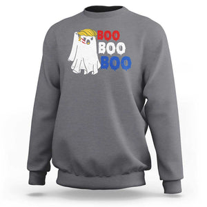 Funny Halloween Trump Fighting Sweatshirt Cute Ghost Raise Fist Boo Boo Boo TS09 Charcoal Print Your Wear