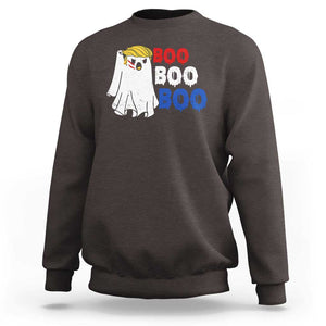 Funny Halloween Trump Fighting Sweatshirt Cute Ghost Raise Fist Boo Boo Boo TS09 Dark Chocolate Print Your Wear