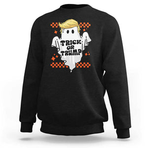 Funny Halloween Trump Sweatshirt Trick Or Trump Cute Ghost TS09 Black Print Your Wear