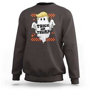 Funny Halloween Trump Sweatshirt Trick Or Trump Cute Ghost TS09 Dark Chocolate Print Your Wear