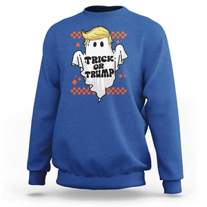 Funny Halloween Trump Sweatshirt Trick Or Trump Cute Ghost TS09 Royal Blue Print Your Wear