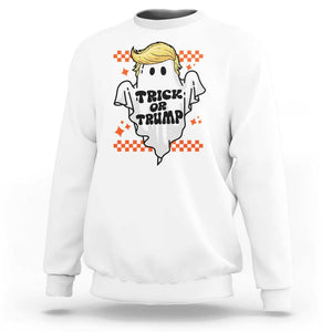 Funny Halloween Trump Sweatshirt Trick Or Trump Cute Ghost TS09 White Print Your Wear