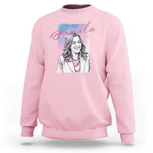 Kamala Lover Sweatshirt Pink Blue Sky Harris For President TS09 Light Pink Print Your Wear