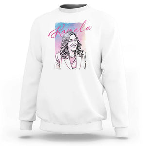 Kamala Lover Sweatshirt Pink Blue Sky Harris For President TS09 White Print Your Wear