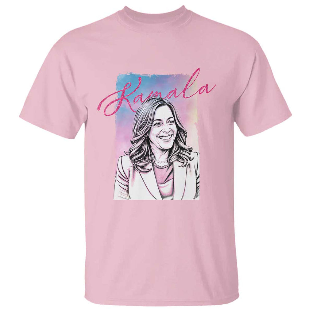 Kamala Lover T Shirt Pink Blue Sky Harris For President TS09 Light Pink Print Your Wear