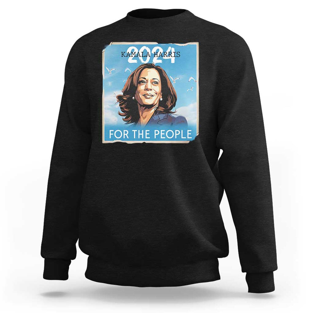 Kamala 2024 Sweatshirt Harris For The People Freedom TS09 Black Print Your Wear