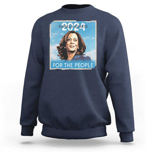 Kamala 2024 Sweatshirt Harris For The People Freedom TS09 Navy Print Your Wear