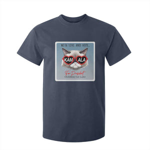 Kamala For President 2024 T Shirt For Kid With Love And Hope Cool Cat TS09 Navy Print Your Wear