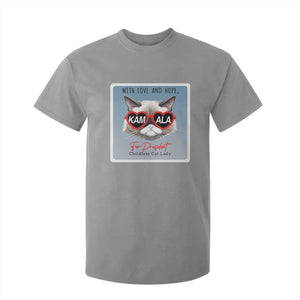 Kamala For President 2024 T Shirt For Kid With Love And Hope Cool Cat TS09 Sport Gray Print Your Wear