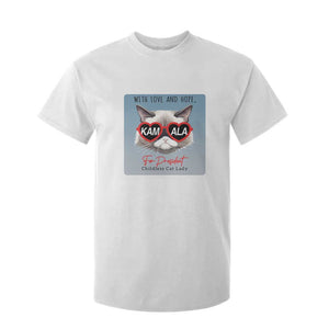 Kamala For President 2024 T Shirt For Kid With Love And Hope Cool Cat TS09 White Print Your Wear